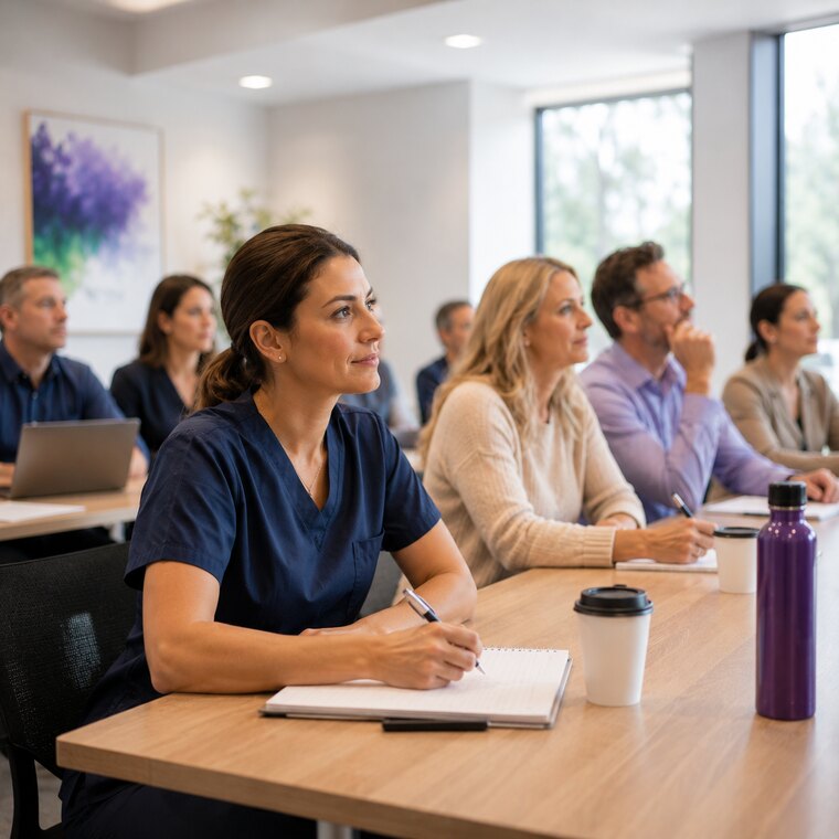 A clinician at a professional development session