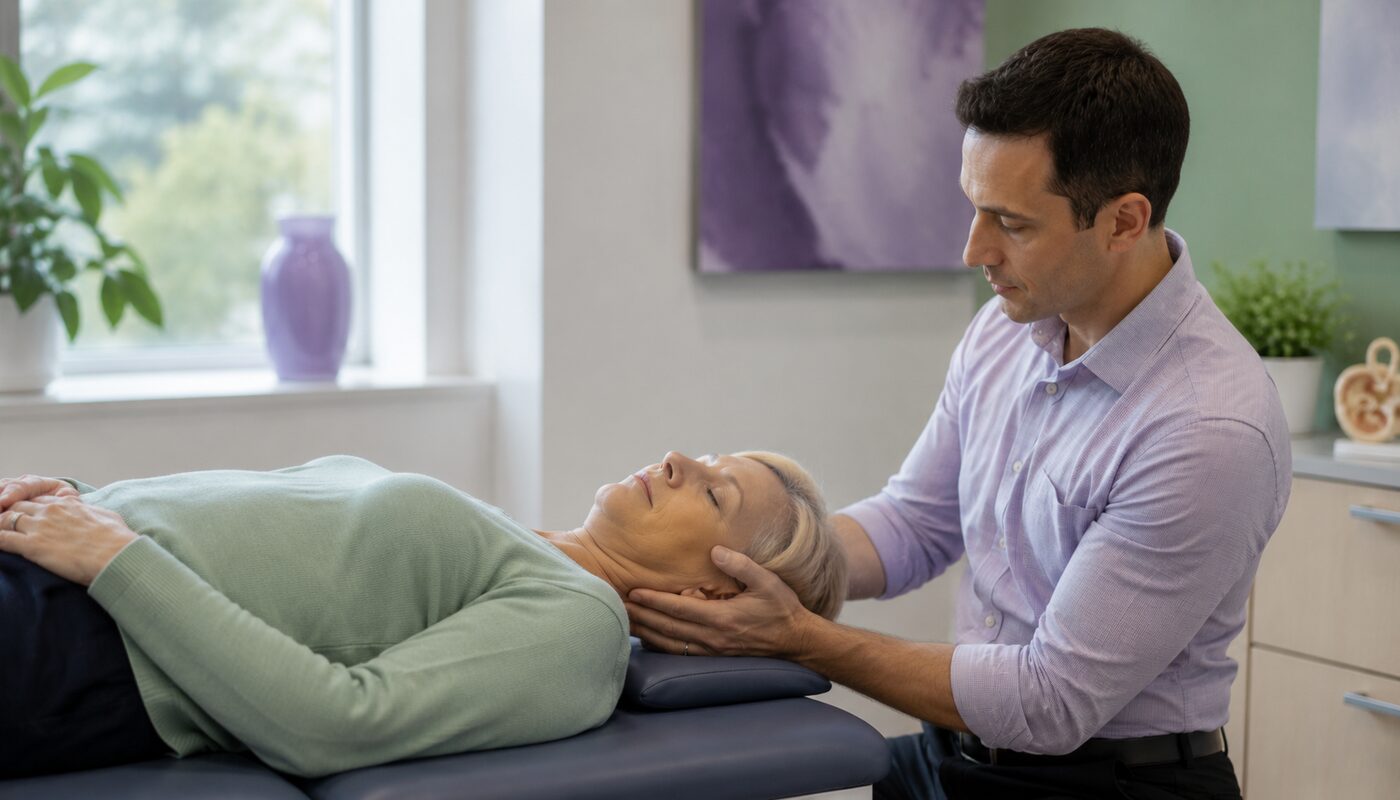 Doctor performing a repositioning manoeuvre