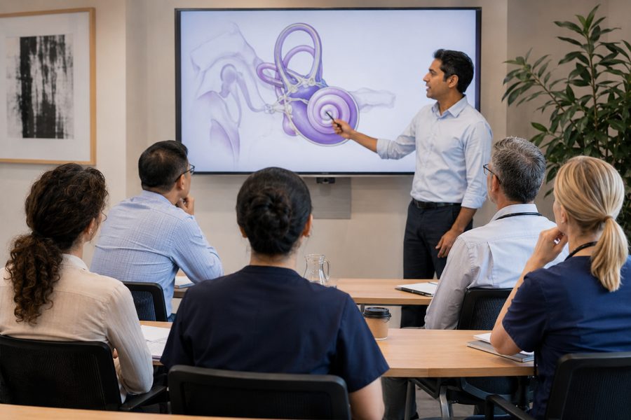 Doctors attending a vestibular medicine course